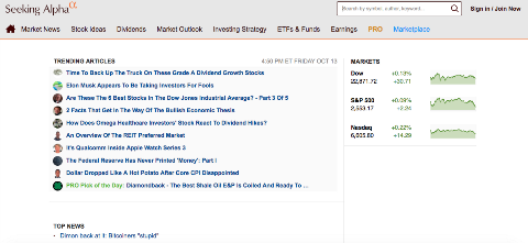 Seeking Alpha Market Research Tools